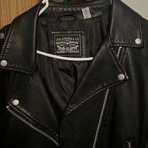 Women's Black Faux Leather Levi Jacket